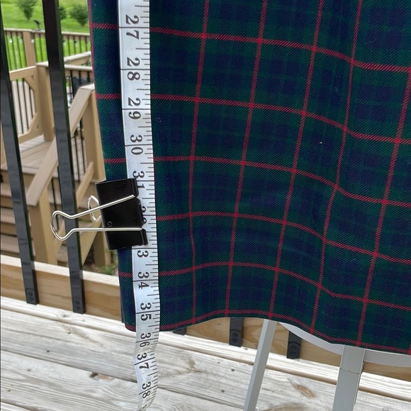 Pendleton Virgin Wool Vintage Green and Red pencil Skirt - Picture 10 of 12